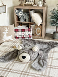 Regular Size Grey Grizzly Bear Rug