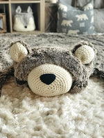 Large Brown Frosted Minky Bear Rug