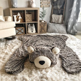 Large Brown Frosted Minky Bear Rug