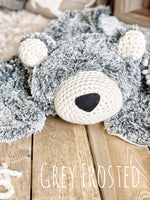 Regular Size Grey Frosted Minky Bear Rug