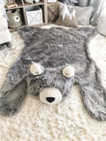 Extra Large Grey Grizzly Bear Rug