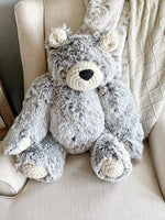 ClaraLoo Large Plush Bear Bud - Grey Frosted Minky